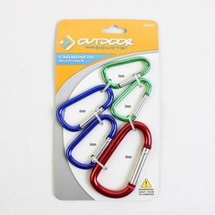 Outdoor Products Carabiner 5 Piece 5mm 6mm 8mm Multi-pack Multi-Color