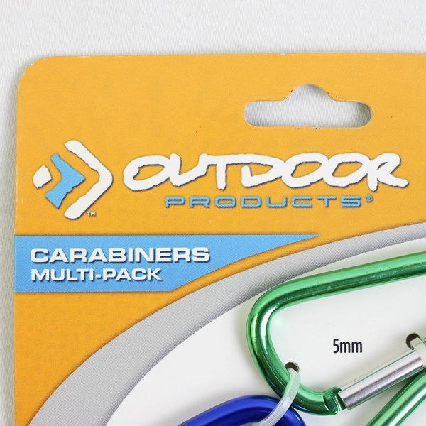 Outdoor Products Carabiner 5 Piece 5mm 6mm 8mm Multi-pack Multi-Color