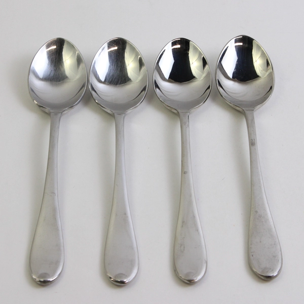 Lot Of 4 Cambridge Silver Alexa Sand (Stainless) Flatware Soup Spoons 8" Long