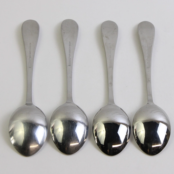 Lot Of 4 Cambridge Silver Alexa Sand (Stainless) Flatware Soup Spoons 8" Long