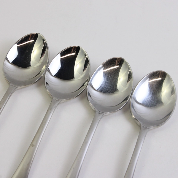 Lot Of 4 Cambridge Silver Alexa Sand (Stainless) Flatware Soup Spoons 8" Long