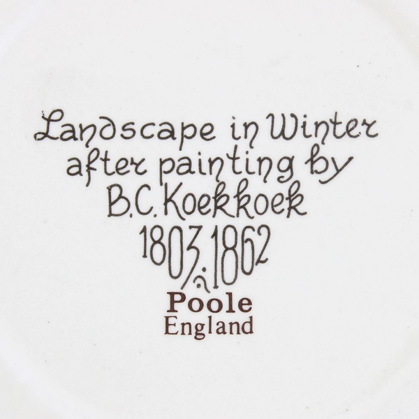 Landscape in Winter Plate B.C. Koekkoek 1803-1862 Poole England 6" Decor