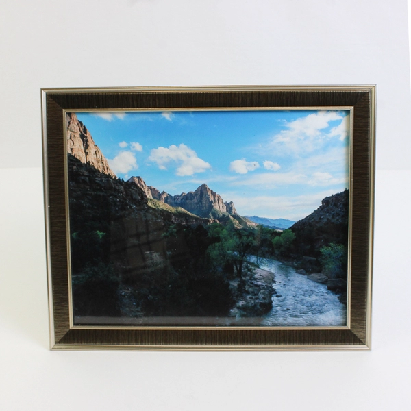 Vintage Framed Print Mountain/River Scene 8"x10"