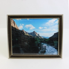 Vintage Framed Print Mountain/River Scene 8"x10"