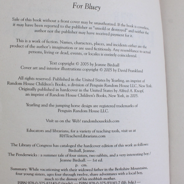 The Penderwicks: A Summer Tale of Four Sisters by Jeanne Birdsall