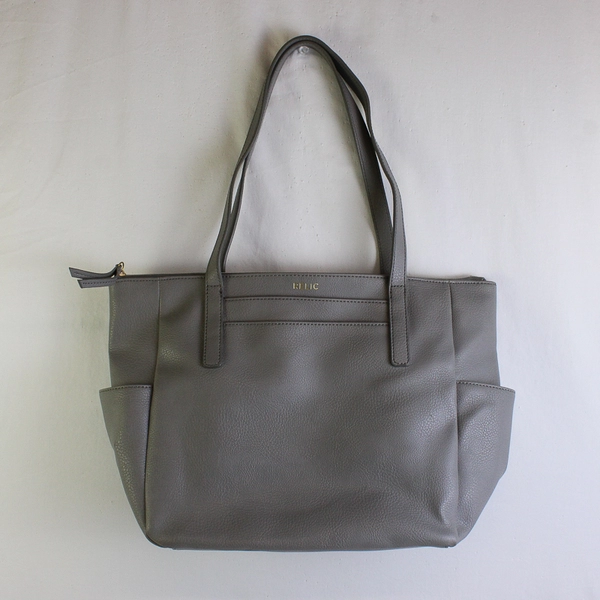 Relic Large Two Strap Grey Shoulder Handbag Faux Leather Lots of Pockets