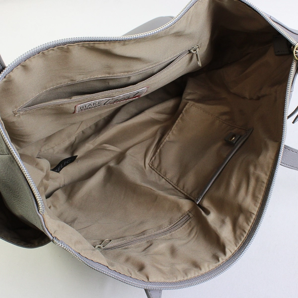 Relic Large Two Strap Grey Shoulder Handbag Faux Leather Lots of Pockets