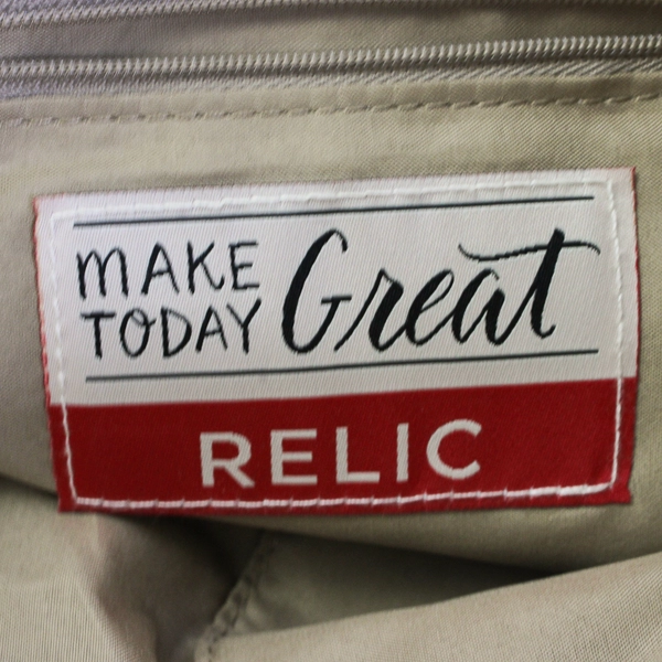 Relic Large Two Strap Grey Shoulder Handbag Faux Leather Lots of Pockets