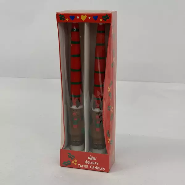 Russ Reindeer Holiday Christmas Taper Candles New Sealed