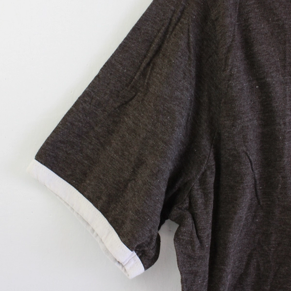 Carbon Dark Brown Cotton Blend Henley T-Shirt Men's Size Large