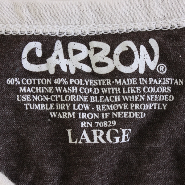 Carbon Dark Brown Cotton Blend Henley T-Shirt Men's Size Large