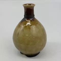 Handmade Tan Ceramic Vase Signed And Dated 6.25