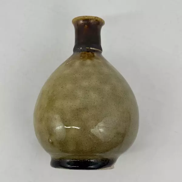 Handmade Tan Ceramic Vase Signed And Dated 6.25
