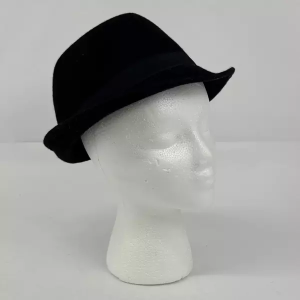 100% Wool Black Women's Fedora With Brown Feathers One Size Fits Most