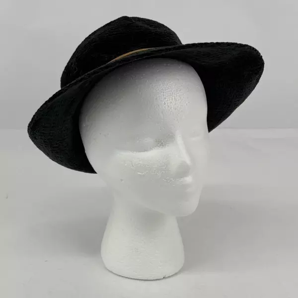 100% Acylic Women's Fedora Black Narrow Leather Band One Size