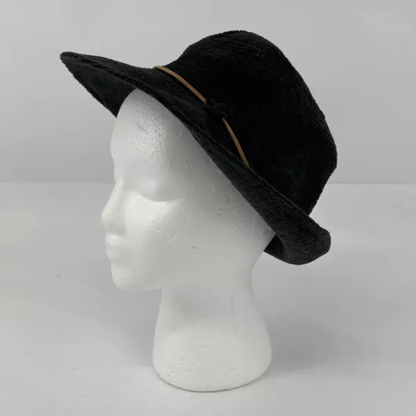 100% Acylic Women's Fedora Black Narrow Leather Band One Size