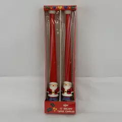 Vintage Russ Santa Claus Candles 12" Tapers Original Box Unused