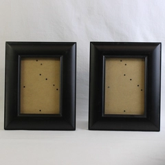 Lot of 2 Modern Matte Black Desktop Picture Frames 5" x 7"