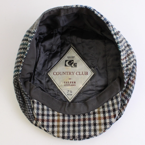 Country Club By Gelfer Scotland 7.5" Newsboy Cap Gray Multicolor One Size