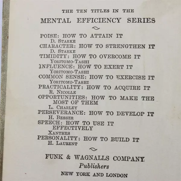Practicality: How to Acquire It by R. Nicolle Mental Efficiency Series 1916 HC