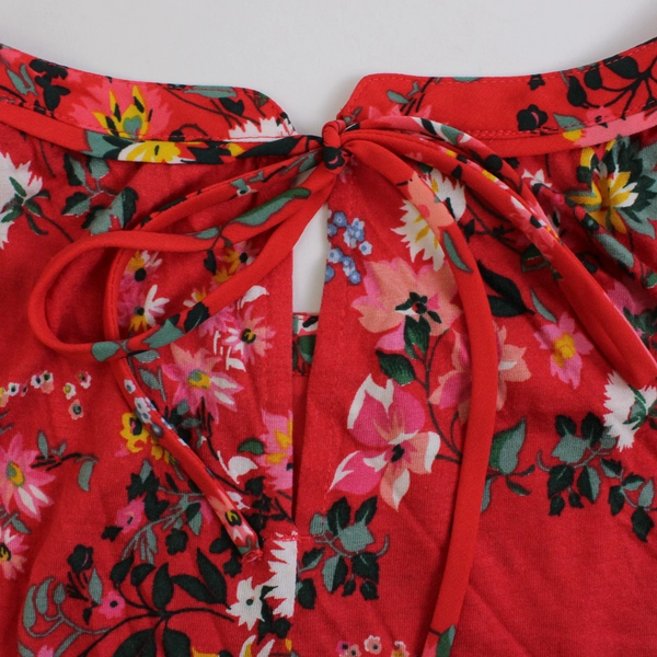 Loft Plus Floral On Red Background Sleeveless Blouse Women's Size 24/26