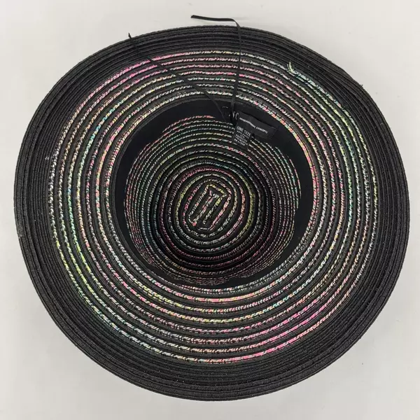 Black International Concepts One Size Paper And Polyester Wide Brim Sun Hat