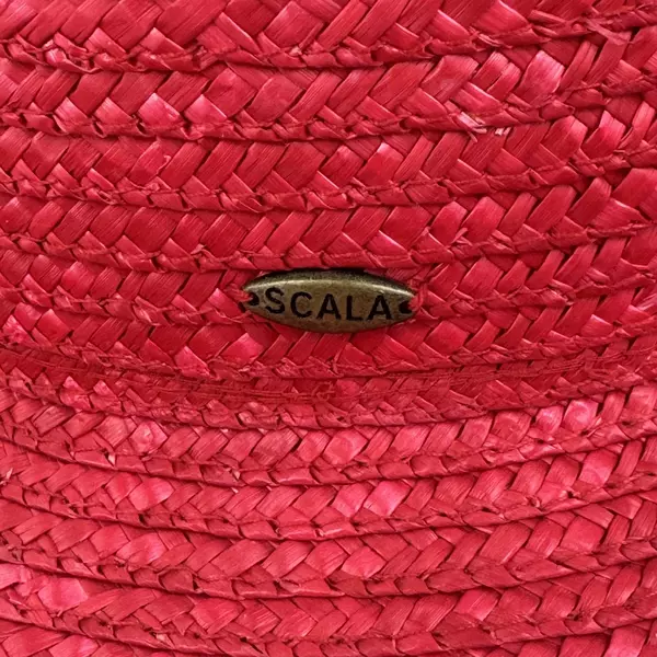 Red Scala Collection Straw Boater Hat Size 57 CM Medium