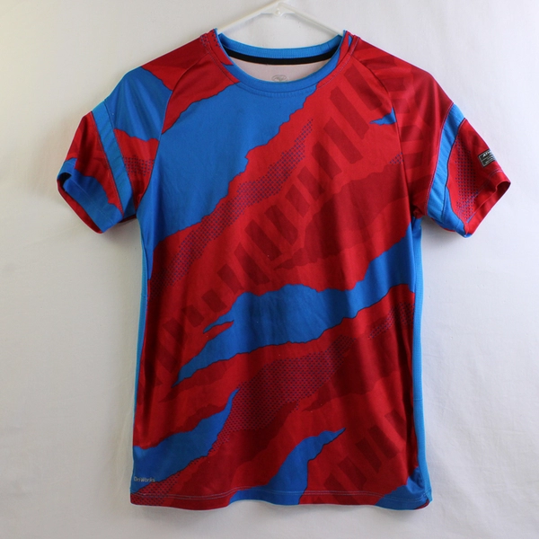 Athletic Works Red/Blue Short Sleeves Activewear Top Youth XL (14-16)
