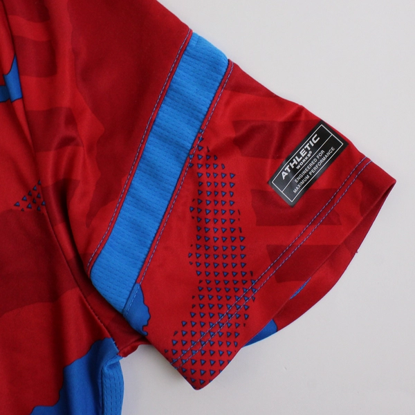 Athletic Works Red/Blue Short Sleeves Activewear Top Youth XL (14-16)
