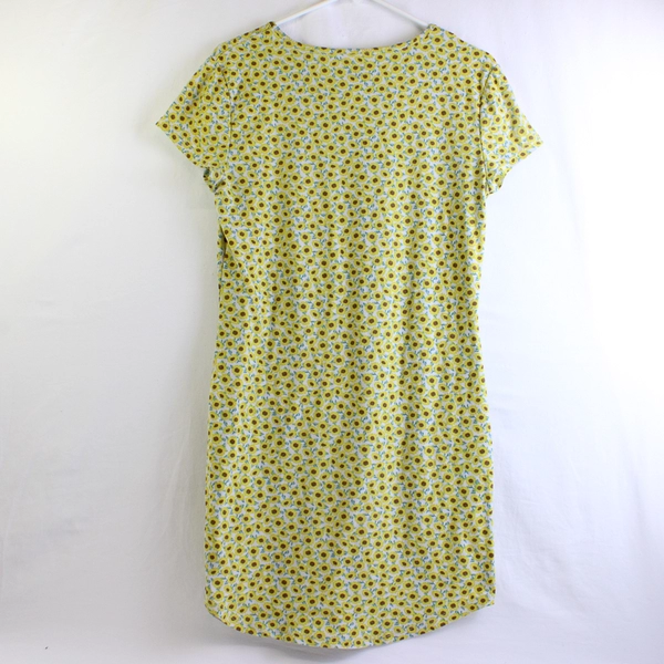 NOBU Women's Sunflower Floral Pattern Short Sleeve Shirt Junior Size L (11-13)