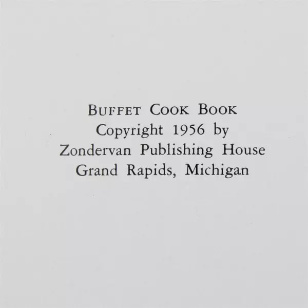Vintage Buffet Cook Book By Lora Lee Parrott a Zondervan Publication HC