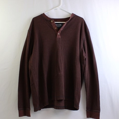 The New Ivy Brand Vintage Classics Henley Long Brown Mens Size XL
