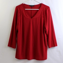 Atelier 29 Red Long Sleeve Solid Red Color Blouse Womens Size XL