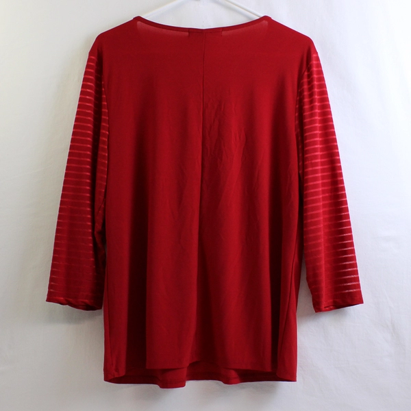 Atelier 29 Red Long Sleeve Solid Red Color Blouse Womens Size XL