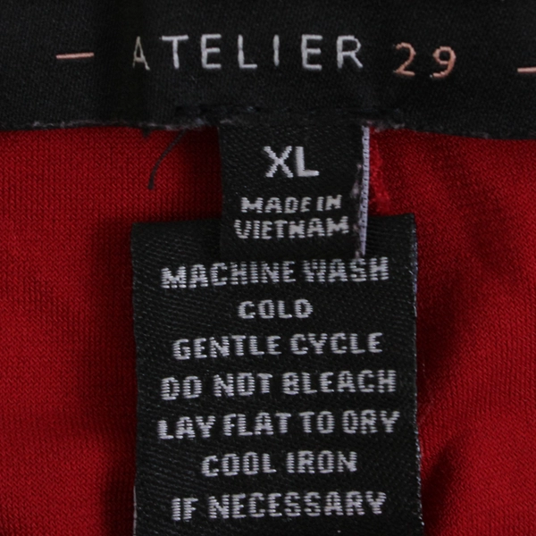 Atelier 29 Red Long Sleeve Solid Red Color Blouse Womens Size XL