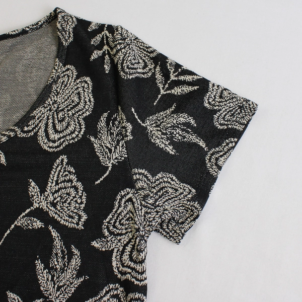 LuLaRoe Women's S Black and Tan Floral Short Sleeve Shirt