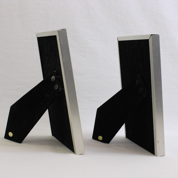 Lot of 2 Silver Tone Metal Desktop Frames 6" x 8"