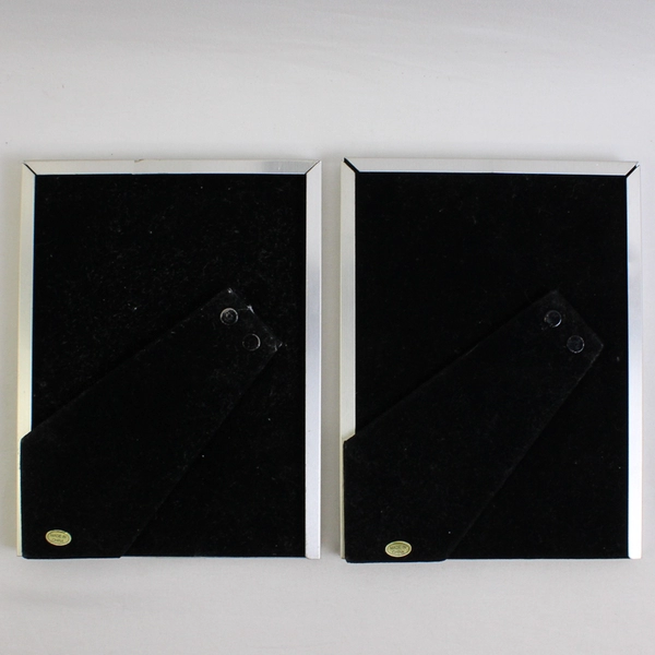 Lot of 2 Silver Tone Metal Desktop Frames 6" x 8"