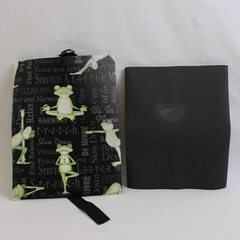 Frog Yoga Cosmetic Bag with Motivational Words Compact Makeup Pouch