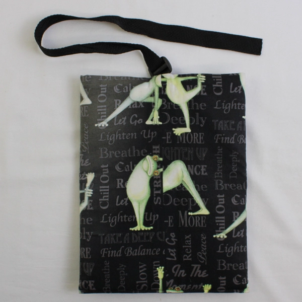 Frog Yoga Cosmetic Bag with Motivational Words Compact Makeup Pouch