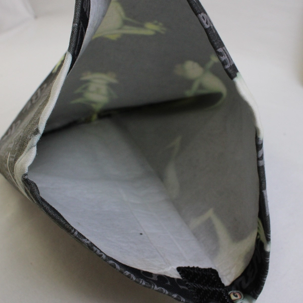 Frog Yoga Cosmetic Bag with Motivational Words Compact Makeup Pouch