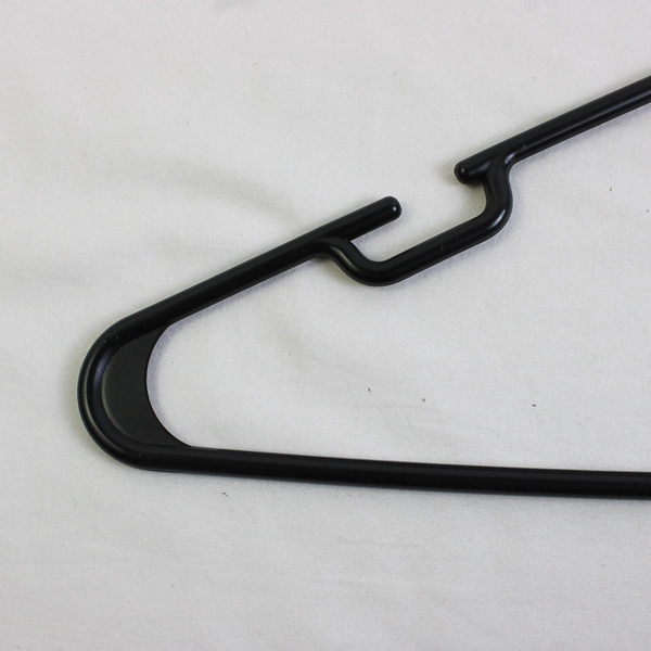 Lot of 10 Black Notched Tubular Clothing Hangers