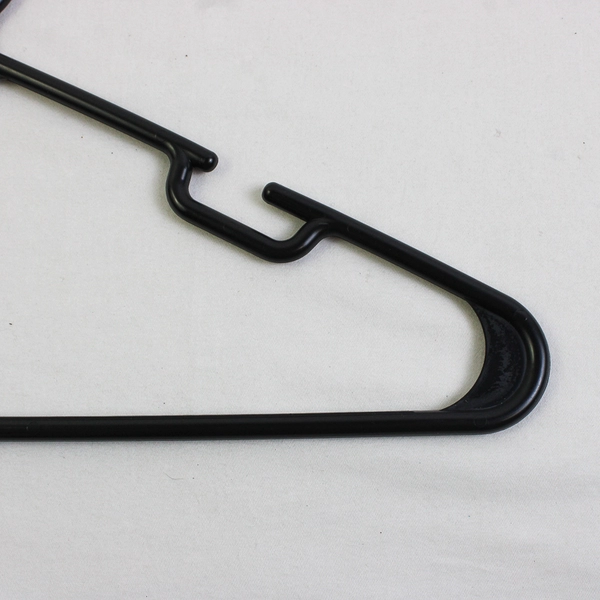 Lot of 10 Black Notched Tubular Clothing Hangers