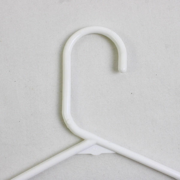 Lot of 10 White Plastic Tubular Clothes Hangers Standard