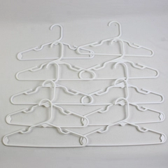 Lot of 10 White Child Size Tubular Notched Clothing Hangers