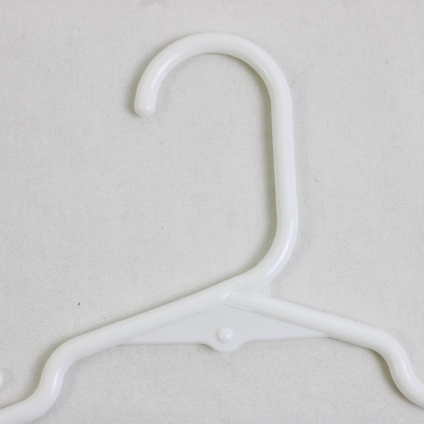 Lot of 10 White Child Size Tubular Notched Clothing Hangers