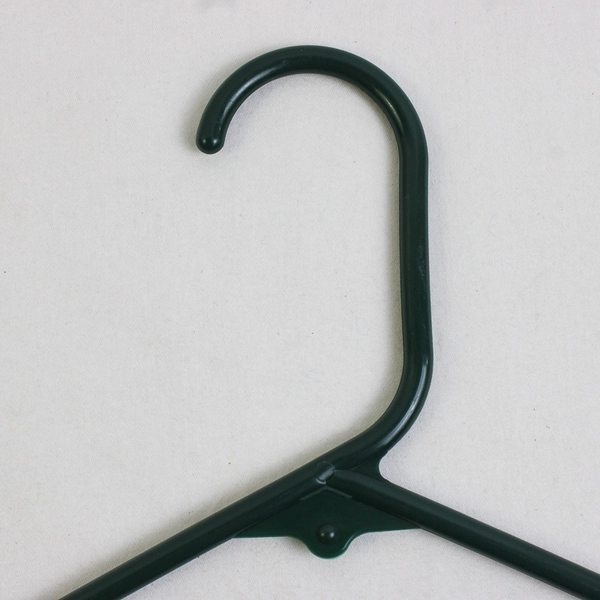 Lot of 10 Dark Green Clothing Hangers with Hooks