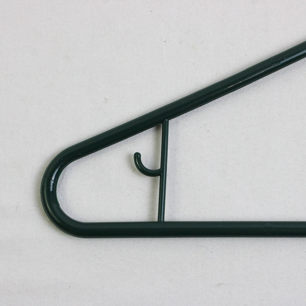 Lot of 10 Dark Green Clothing Hangers with Hooks