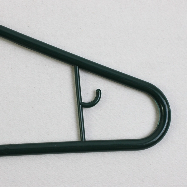 Lot of 10 Dark Green Clothing Hangers with Hooks
