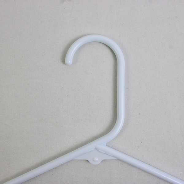 Lot of 10 White Tubular Clothing Hangers with Hooks